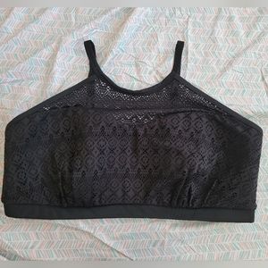 NWOT Cacique Size 26 Black Swim Top